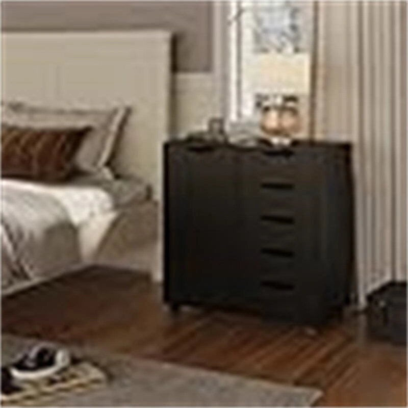 Black/White 5-Drawer Chest with 1 Door - 2 Colors