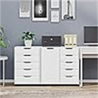Black/White 5-Drawer Chest with 1 Door - 2 Colors