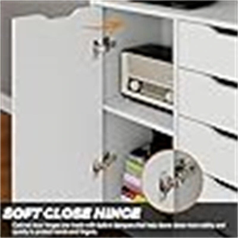 Black/White 5-Drawer Chest with 1 Door - 2 Colors