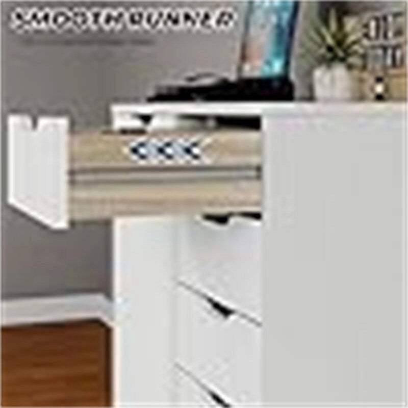 Black/White 5-Drawer Chest with 1 Door - 2 Colors