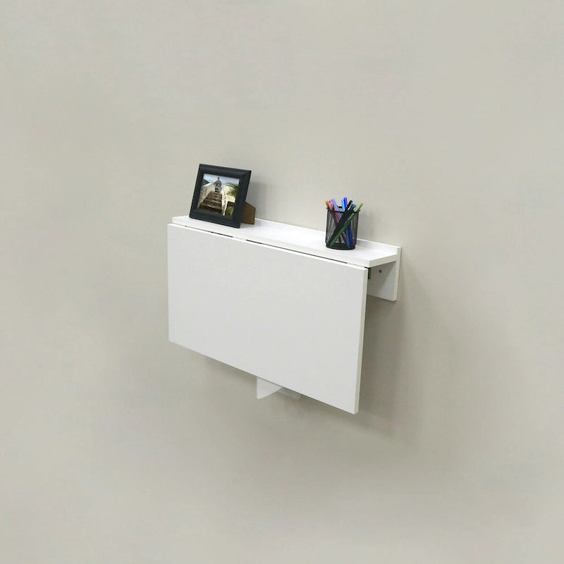 White Wall-Mounted Foldable Desk for 1