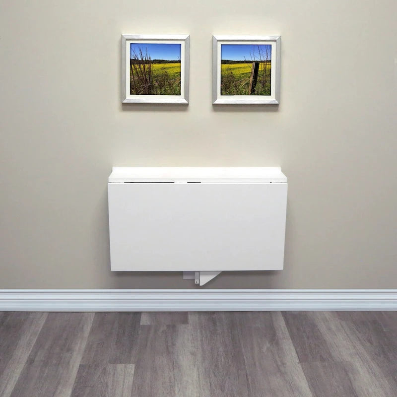 White Wall-Mounted Foldable Desk for 1
