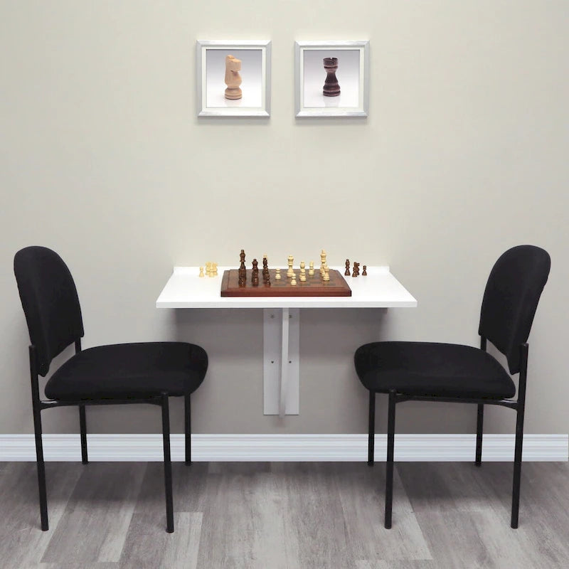 White Wall-Mounted Foldable Desk for 1