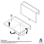 White Wall-Mounted Foldable Desk for 1