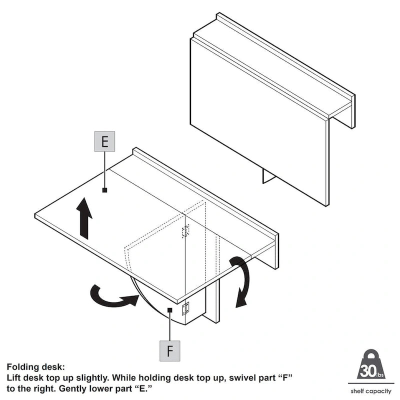 White Wall-Mounted Foldable Desk for 1