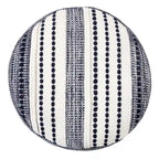 Blue Cotton Pouf Ottoman – 1-Person Seating, 18-Inch