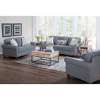 Blue Cottage Round Arm Sofa, Seats 3