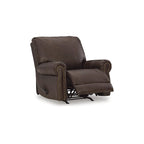 Dark Brown Roll Arm Recliner, 1-Seat, Leather/Faux Leather