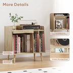 Natural Rattan Record Player Stand with Storage, Single