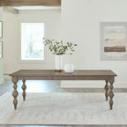 Dusty Taupe Rectangular Farmhouse Dining Table, Seats 6-8