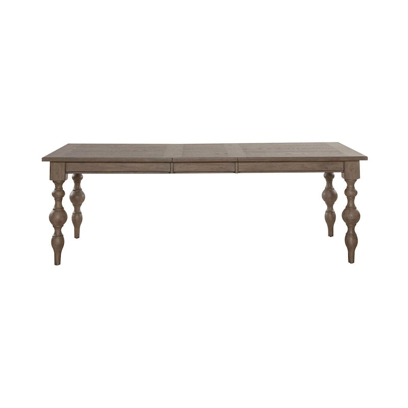 Dusty Taupe Rectangular Farmhouse Dining Table, Seats 6-8