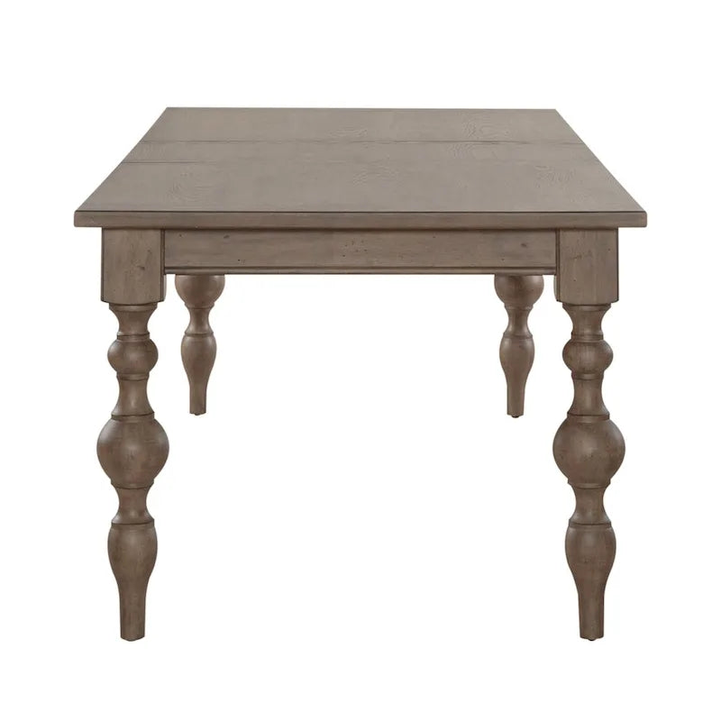 Dusty Taupe Rectangular Farmhouse Dining Table, Seats 6-8