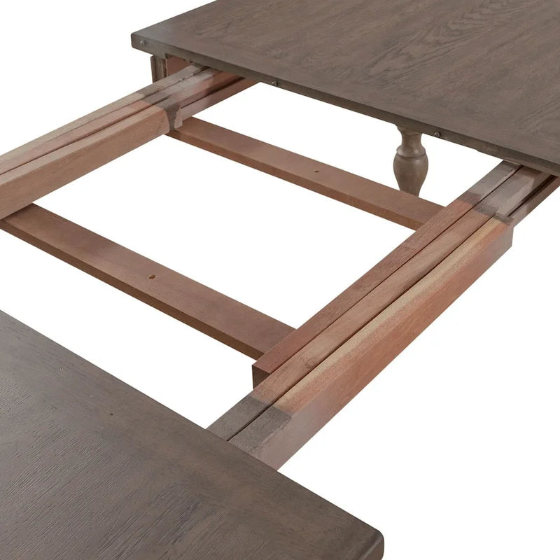 Dusty Taupe Rectangular Farmhouse Dining Table, Seats 6-8