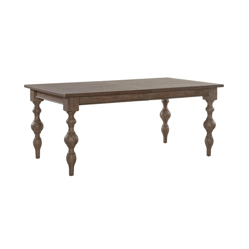 Dusty Taupe Rectangular Farmhouse Dining Table, Seats 6-8
