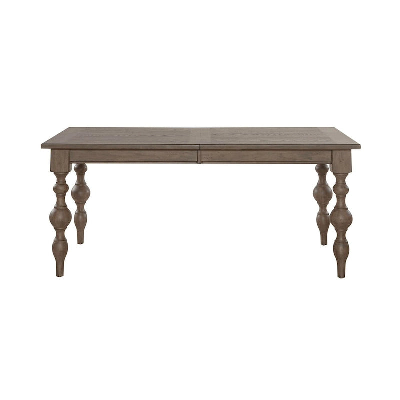 Dusty Taupe Rectangular Farmhouse Dining Table, Seats 6-8