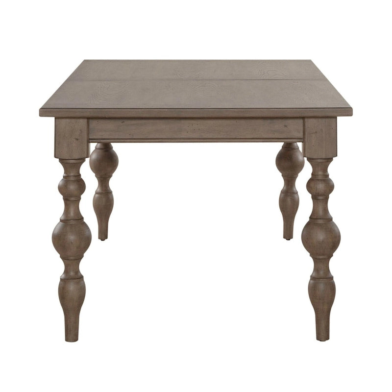 Dusty Taupe Rectangular Farmhouse Dining Table, Seats 6-8
