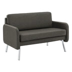 Smoke / Charcoal / Cream Faux Leather & Fabric Single Club Chair