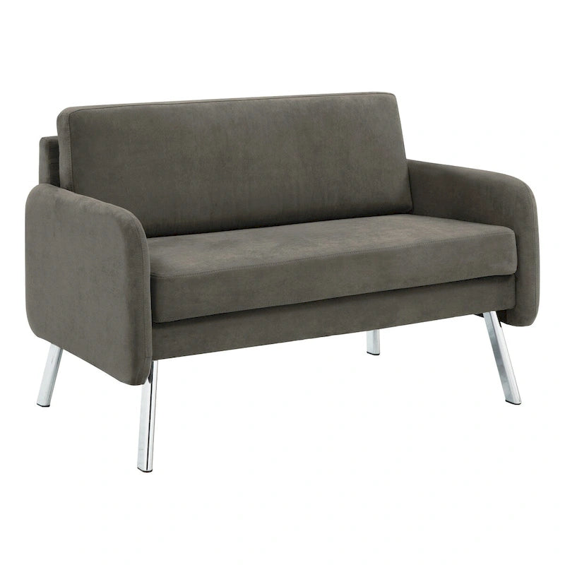 Smoke / Charcoal / Cream Faux Leather & Fabric Single Club Chair