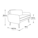 Smoke / Charcoal / Cream Faux Leather & Fabric Single Club Chair