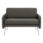 Smoke / Charcoal / Cream Faux Leather & Fabric Single Club Chair