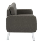 Smoke / Charcoal / Cream Faux Leather & Fabric Single Club Chair