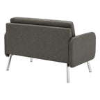 Smoke / Charcoal / Cream Faux Leather & Fabric Single Club Chair