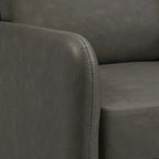 Smoke / Charcoal / Cream Faux Leather & Fabric Single Club Chair