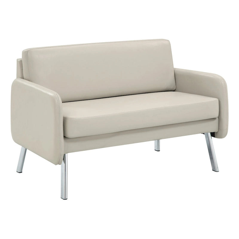 Smoke / Charcoal / Cream Faux Leather & Fabric Single Club Chair