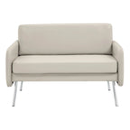 Smoke / Charcoal / Cream Faux Leather & Fabric Single Club Chair