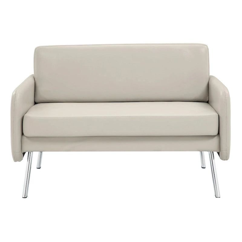 Smoke / Charcoal / Cream Faux Leather & Fabric Single Club Chair