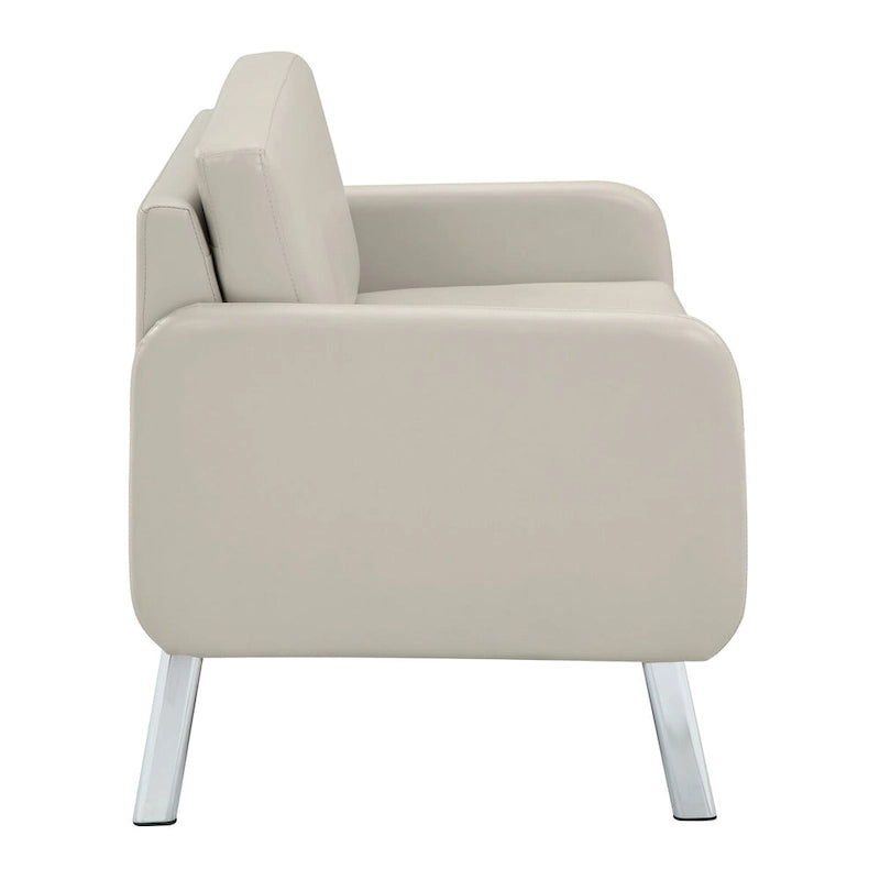 Smoke / Charcoal / Cream Faux Leather & Fabric Single Club Chair