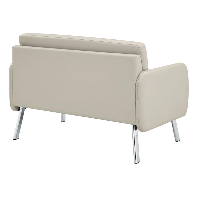 Smoke / Charcoal / Cream Faux Leather & Fabric Single Club Chair