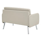 Smoke / Charcoal / Cream Faux Leather & Fabric Single Club Chair