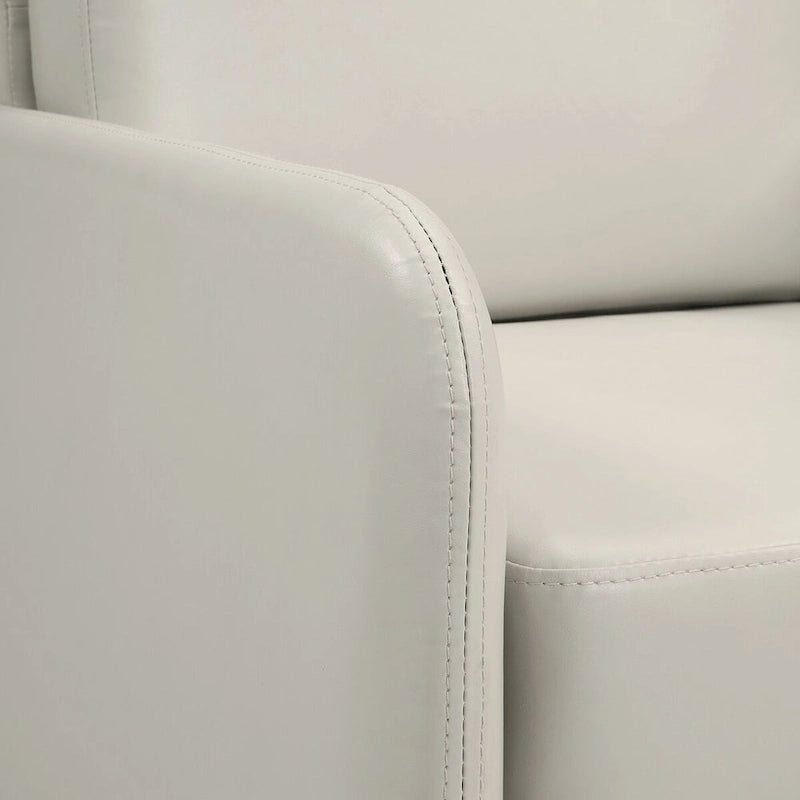 Smoke / Charcoal / Cream Faux Leather & Fabric Single Club Chair