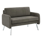 Smoke / Charcoal / Cream Faux Leather & Fabric Single Club Chair