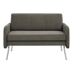 Smoke / Charcoal / Cream Faux Leather & Fabric Single Club Chair