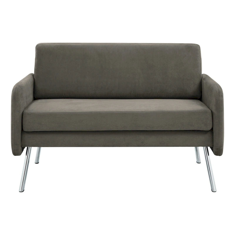 Smoke / Charcoal / Cream Faux Leather & Fabric Single Club Chair