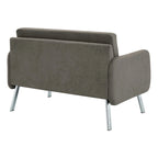 Smoke / Charcoal / Cream Faux Leather & Fabric Single Club Chair