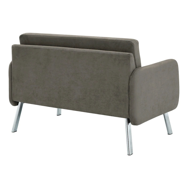 Smoke / Charcoal / Cream Faux Leather & Fabric Single Club Chair