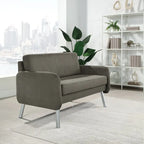 Smoke / Charcoal / Cream Faux Leather & Fabric Single Club Chair