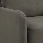 Smoke / Charcoal / Cream Faux Leather & Fabric Single Club Chair
