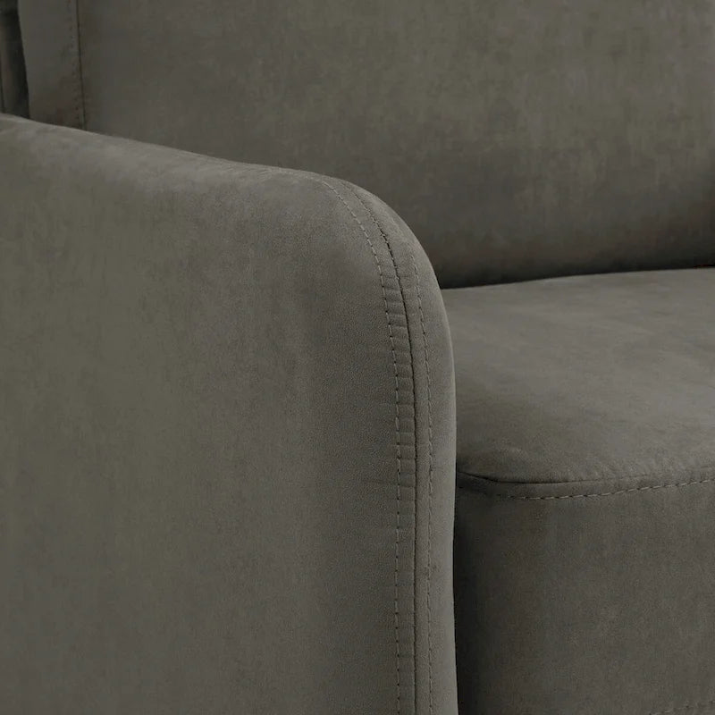 Smoke / Charcoal / Cream Faux Leather & Fabric Single Club Chair
